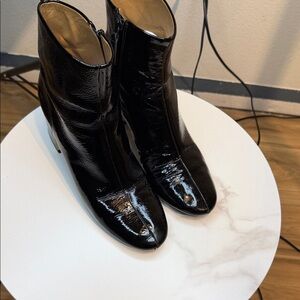 Tory Burch Glossy Black Ankle Boots